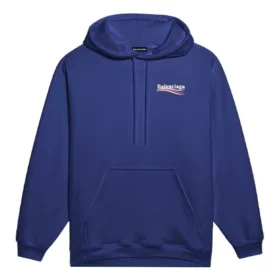 Balenciaga för män med logotryck, klassisk marinblå 600583TIV531195