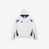 Balenciaga för män | NBA-samarbete: oversized hoodie med dragkedja i vitt/flerfärgat