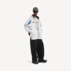 Balenciaga för män | NBA-samarbete: oversized hoodie med dragkedja i vitt/flerfärgat