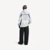 Balenciaga för män | NBA-samarbete: oversized hoodie med dragkedja i vitt/flerfärgat