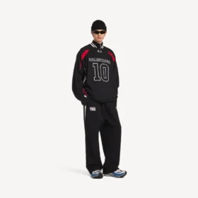 Balenciaga för män | NBA-samarbete, oversized-joggingbyxor i svart/vitt