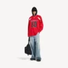 Balenciaga för män | NBA-samarbete: oversized långärmad T-shirt i rött/flerfärgat