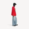 Balenciaga för män | NBA-samarbete: oversized långärmad T-shirt i rött/flerfärgat