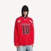 Balenciaga för män | NBA-samarbete: oversized långärmad T-shirt i rött/flerfärgat