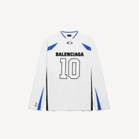 Balenciaga för män | NBA-samarbete: oversized långärmad T-shirt i vitt/flerfärgat Balenciaga för män | NBA-samarbete: oversized långärmad T-shirt i vitt/flerfärgat