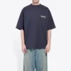 Balenciaga för män, Political Campaign-tryck, kortärmad, marinblå 570803TAV444128