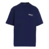 Balenciaga för män, Political Campaign-tryck, stor storlek, kortärmad, marinblå 641675TIV521195