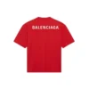 Balenciaga för män, stor logotyp, retro, kortärmad, röd 612966TIVG56540