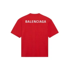 Balenciaga för män, stor logotyp, retro, kortärmad, röd 612966TIVG56540