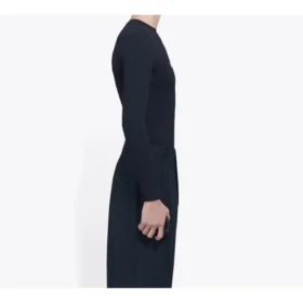 Balenciaga för män, symbolisk kreativ logotryck, elastisk, långärmad, svart 620966TIV491070