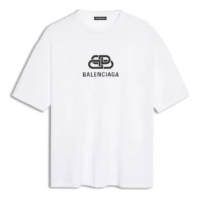 Balenciaga för män, vit med BB-logotyp, klassiskt tryck, kortärmad 570803TEV489044