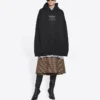 Balenciaga FW21 Boxy Loose långärmad hoodie för män, svart 651799TJV910107