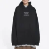 Balenciaga FW21 Boxy Loose långärmad hoodie för män, svart 651799TJV910107