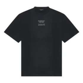 Balenciaga FW21 Couture Alphabet rundhalsad kortärmad tröja för män, svart 651795TJV901070