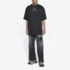 Balenciaga FW21 Couture Alphabet rundhalsad kortärmad tröja för män, svart 651795TJV901070