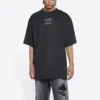 Balenciaga FW21 Couture Alphabet rundhalsad kortärmad tröja för män, svart 651795TJV901070