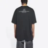 Balenciaga FW21 Couture Alphabet rundhalsad kortärmad tröja för män, svart 651795TJV901070