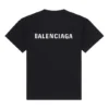 Balenciaga FW21 för herr, logotryck, retro, kortärmad, svart 612966TIVG51070