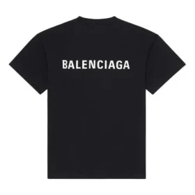 Balenciaga FW21 för herr, logotryck, retro, kortärmad, svart 612966TIVG51070
