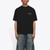 Balenciaga FW21 för herr, logotryck, retro, kortärmad, svart 612966TIVG51070
