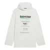 Balenciaga FW21 för herrar, logotyp med alfabettryck, lös passform, vit 662424TKVF89085