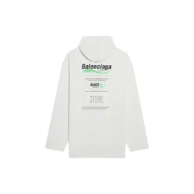 Balenciaga FW21 för herrar, logotyp med alfabettryck, lös passform, vit 662424TKVF89085