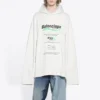 Balenciaga FW21 för herrar, logotyp med alfabettryck, lös passform, vit 662424TKVF89085