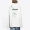 Balenciaga FW21 för herrar, logotyp med alfabettryck, lös passform, vit 662424TKVF89085