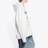 Balenciaga FW21 för herrar, logotyp med alfabettryck, lös passform, vit 662424TKVF89085