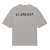 Balenciaga FW21 för herrar, retro-tröja med logotryck, korta ärmar, grå 612966TIVG51167