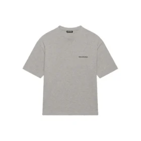 Balenciaga FW21 för herrar, retro-tröja med logotryck, korta ärmar, grå 612966TIVG51167