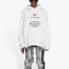 Balenciaga FW21 för män – Hi My Name Is med alfabetmönster, långärmad, vit 651799TKVF29081