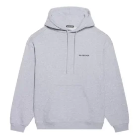 Balenciaga FW21 för män, långärmad tröja med logotryck, grå 600583TIV841167