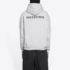 Balenciaga FW21 för män, långärmad tröja med logotryck, grå 600583TIV841167