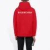 Balenciaga FW21, herr, lös, med logo, huvtröja, långärmad, röd 600583TIV846540
