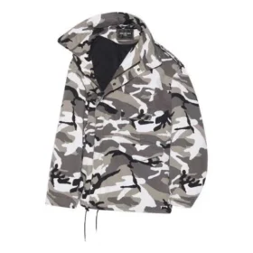 Balenciaga FW21-jacka för män med bar axel, grå, 663004TKLD41240