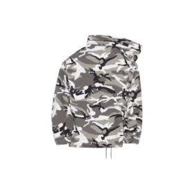 Balenciaga FW21-jacka för män med bar axel, grå, 663004TKLD41240