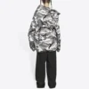 Balenciaga FW21-jacka för män med bar axel, grå, 663004TKLD41240
