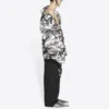Balenciaga FW21-jacka för män med bar axel, grå, 663004TKLD41240