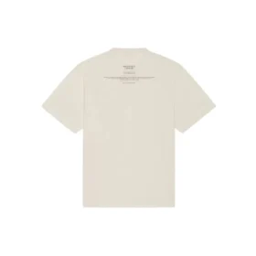 Balenciaga FW21 kortärmad tröja för män med alfabettryck, beige 651795TJV909054
