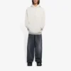 Balenciaga FW21-logotyp med alfabettryck, långärmad hoodie för män, krämvit 570811TIV552970