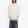 Balenciaga FW21-logotyp med alfabettryck, långärmad hoodie för män, krämvit 570811TIV552970