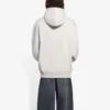 Balenciaga FW21-logotyp med alfabettryck, långärmad hoodie för män, krämvit 570811TIV552970