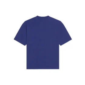 Balenciaga FW21 retro-stickad kortärmad tröja för män, marinblå 612966TKVD33967