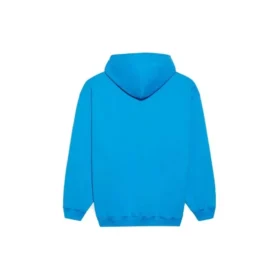 Balenciaga FW21-tröja med huva och logotyp, långärmad, blå, herr 570811TIV557560