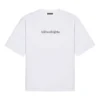 Balenciaga, herr, symbolisk rundhalsad tröja med alfabettryck, kortärmad, vit 620969TIV509040