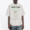 Balenciaga, herrskjorta i bomull med lösa korta ärmar, grå 664627TKM102967