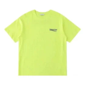 Balenciaga herrtröja med litet logo, rund hals och korta ärmar, gul 620967TJVF77110