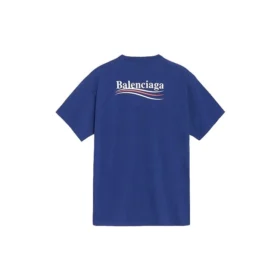 Balenciaga herrtröja med Political Campaign-tryck, kortärmad, kungsblå 508203TAV444540