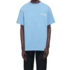 Balenciaga herrtröja med Political Campaign-tryck, rund hals och korta ärmar, blå 570803TBV425840